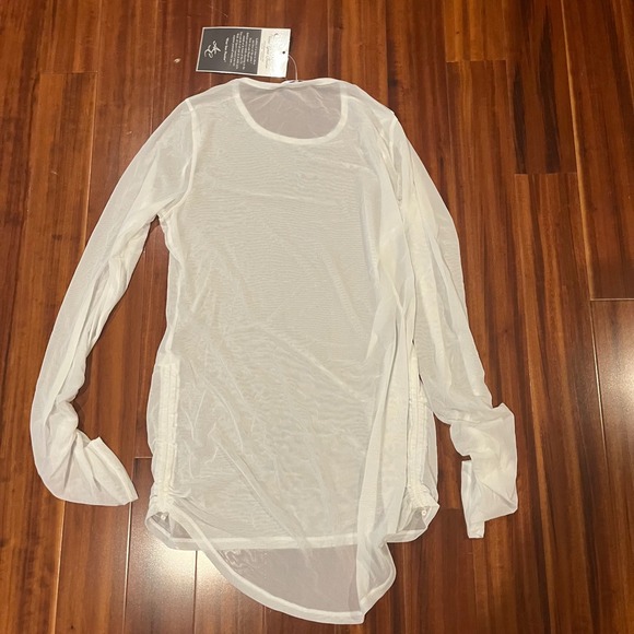 NFL Couture Sheer White Long Sleeve Top Mesh Athletic Festival New NWT Medium - Picture 3 of 7